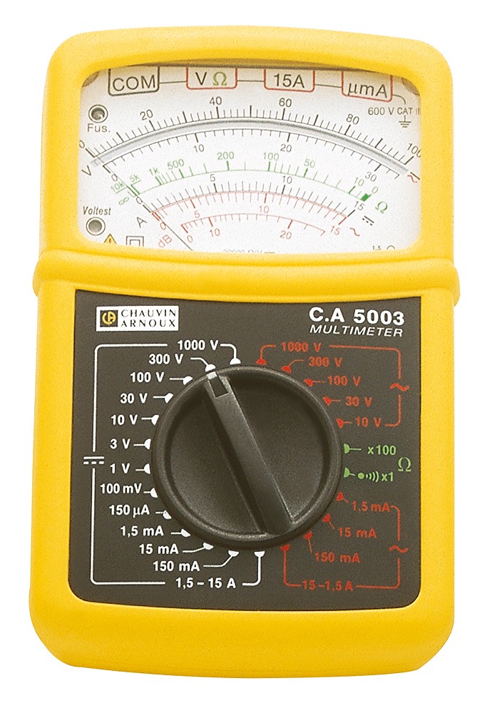 Multimètre analogique, 500 V AC/DC, 10 A DC